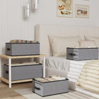 Foldable Storage Baskets, Fabric Drawer Organizers with Handles, Storage Bins for Organizing Shelves, 13 × 9.1 × 5.5 Inch, Gr