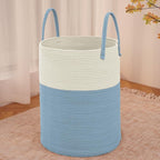 JMvicyroam Large Woven Laundry Basket Hamper,100L Cotton Rope Storage Bin for Blankets,Toys and Clothes,Decorative Tall Nurse