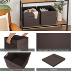 StorageWorks Brown Storage Cubes, 13x13 Storage Cube Bins with Handle, Cube Storage Organizer Bins for Shelves and Closet, Co
