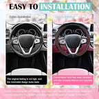 SuperKaKa Brown Car Steering Wheel Cover 2025, Universal Auto PU Cute Breathable Slip-Proof Comfort Imitation Leather Protect