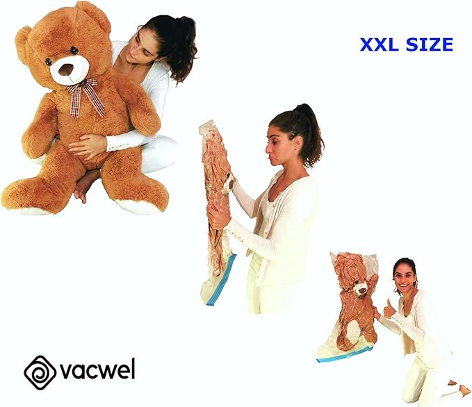 10-Pack XXL - Jumbo Vacuum Storage Bags - Space Vacuum Storage Bags for Clothing Space - Ideal for Comforters, Blankets & Sea
