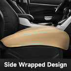CAR PASS 2 Pack Leather Front Car Seat Covers, Bottom Seat Covers Full Wrapped with Storage Pocket, Anti-Slip Leather Seat Pr