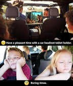 Car Headrest Tablet Holder, Car Back Seat iPad Mount Kids [Stretchable & Ultra-Stable] Between Seats Tablet Stand for Switch, iPad Pro Air Mini, Lenovo, iPhone, 4-13" Tablets & Phones