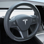 Carbon Fiber Leather Steering Wheel Cover for Tesla Model 3/Y 2016-2025 2026 Juniper/Highland, Non-Slip Breathable Steering Wheel Protector for Tesla Model 3/Y Accessories 2026