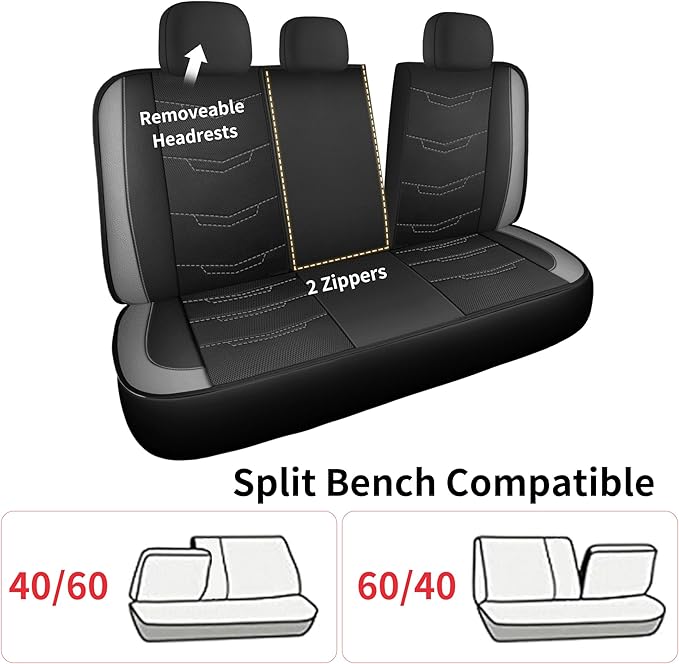 Seat Covers,Sport and Breathable Seat Covers,Anti-Slip Universal Fit Car Seat Covers Full Set for Cars Sedans SUV and Truck(F