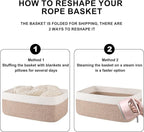 OIASKET Storage Baskets for Organizing 3 Pack, Woven Baskets for Shelves, Closet Organizer Bins Empty Gift Basket Toy Storage