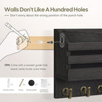 FifthQuarter Key and Mail Holder for Wall, Mail Organizer Wall Mount with 6 Hooks and Storage Drawer, Easy Installation Key R