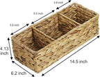 Water Hyacinth Basket for Toilet Paper, Wicker Baskets for Storage Bathroom Counter, Storage Basket With 3 Compartments, Rest