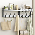 Evermagin 29" Coat Rack Wall Mount with Shelf, 4 in 1 Coat and Key Hanger with 11 Metal Hooks, Entryway Wall Mounted Shelf wi