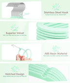 VIS'V Baby Hangers, 11 Inch Velvet Kids Hangers with 6 Pcs Clothes Size Dividers, Infant Toddler Nursery Closet Organization,