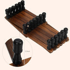Accordion Wall Hanger, Wood Expandable Wall Mounted Hanger with 19 Hooks for Coats,Hats,Coffee Mug Ect,19Pegs, Walnut Color,R