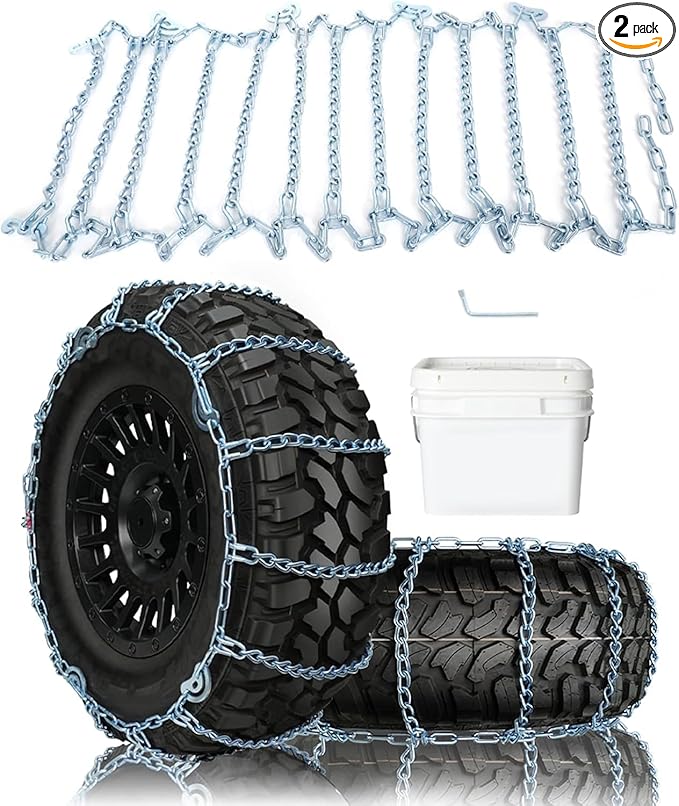 SCITOO Snow Chains for Car Pickup Trucks SUV,Quick Easy Installation Tire Traction Chain,Adjustable Universal Emergency Anti-