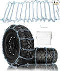 SCITOO Snow Chains for Car Pickup Trucks SUV,Quick Easy Installation Tire Traction Chain,Adjustable Universal Emergency Anti-