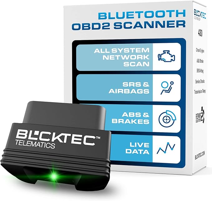 BLCKTEC 430 Bluetooth OBD2 Scanner for iPhone & Android, No Subscription Fee, OBDII Car Code Reader, Diagnose Check Engine, ABS,