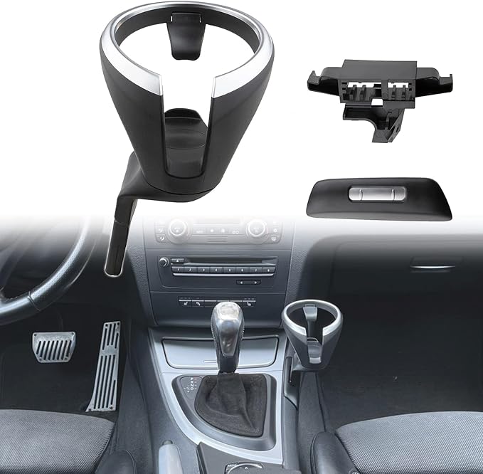 Removable Front Seat Cup Holder for BMW 135i 128i X1 E82 E88 E81 E82 E82e E87 E87n, Center Console Coffee Cup Drink Holder wi