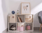 voten Cube Storage Baksets Bins 11x11’’ Fit 12x12’’ Organizer Bookcases Shelving,Stylish&Durable Woven Cotton Basket Containe