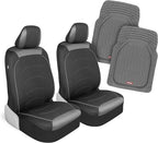 Motor Trend (2) Car Seat Covers for Front Seats with (2) Trimmable Car Floor Mats – Universal Fit Auto Accessories for Cars, 