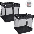2Pcs Large Slatwall Baskets Mesh Slatwall Baskets with Zipper Mounted Storage Baskets Hanging Slatwall Accessories for Shops 