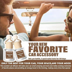 C Classy Car Air Freshener Hanging 2 Pack, Mahogany Teakwood Essential Oil Diffuser for Cars, Cute Glass Bottle Car Accessori