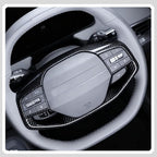 Steering Wheel Button Cover, for Kia K4 2024 2025 2026,Steering Wheel Button Panel Protection Frame Molding Trim - Carbon Fiber(for LXS, EX，LX Model)
