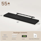 Vivelove 40 Inch Floating Shelves, Deep Wall Shelves with Invisible Brackets, Display Shlf for Bathroom Living Room Kitchen B