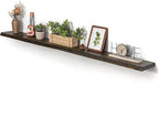 Dreamland 72 inch Floating Shelves for Wall Solid Elm Wood Live Edge Wall Mounted Shelves|Rustic Long Floating Shelves with I