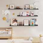Fun Memories Picture Ledge Shelf, 36 Inch Floating Shelves Set of 2, Nursery Book Shelves for Toys Storage, Kids Bookshelf Wa