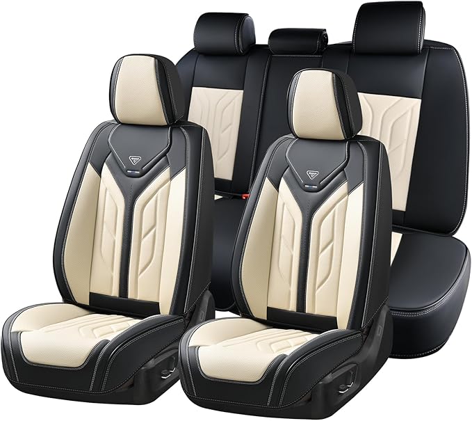 Coverado Seat Covers, Car Seat Covers Full Set, Leather Seat Covers for Cars, Automotive Seat Covers Car Seat Protector Car A