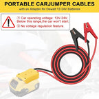 Jumper Cable Clamps for DeWalt 20V Battery Jump Starter, 3.28FT 8AWG Car Battery Jumper Cable with Adapter, Automotive Battery Booster Cable for Tools used to Jump Start a Car