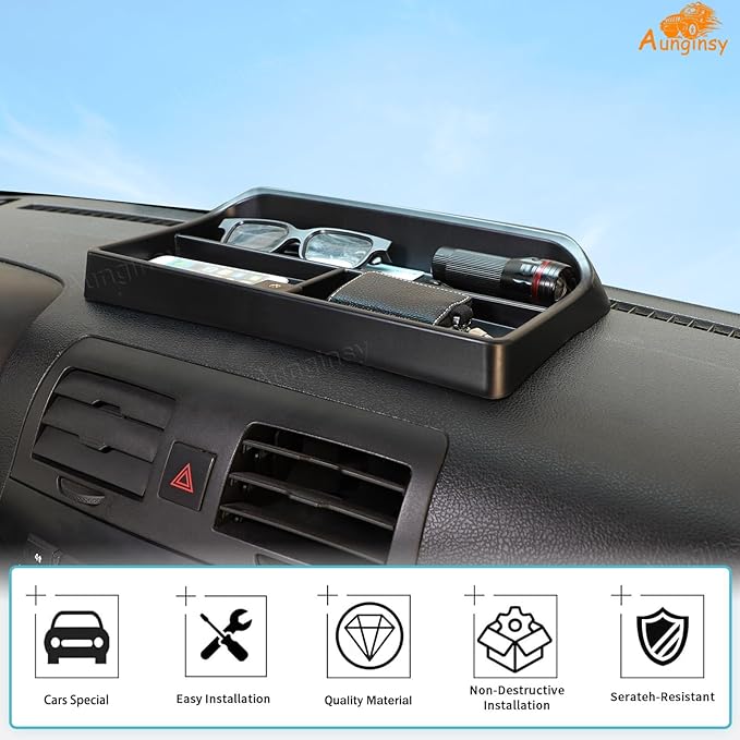 Aunginsy Center Console Dash Storage Tray Compatible with Hummer H3 2005 2006 2007 2008 2009, Car Dashboard Storage Box Organizer Holder Tray Dash Storage Insert Mounted Tray ABS Interior Accessories