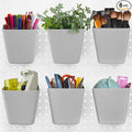 G.CORE Large Pegboard Cups Peg Board Storage Bin 6 Pack with Hooks, Square Box Shape Pegboard Cup Holder Accessories for Gara