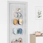VITVITI Over the Door Hat Rack Organizer, 4 Tier Cowboy Baseball Cap Hat Rack for Door Wall Mounted, Metal Over Door Hanging 