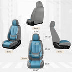 Coverado Seat Covers, Car Seat Covers Front Seats, Leather Seat Covers for Cars, Car Seat Protector Waterproof, Gray Car Seat