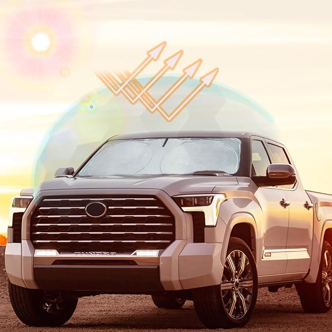 INSAUTO for Tundra 2020 Windshield Sunshade Car Window Sun Shade Custom Fit 2007-2021 Toyota Tundra Windshield Cover Limited SR5 Platinum TRD Pro 2Dr 4Dr Pickup Truck Accessories Sun Shield Protector