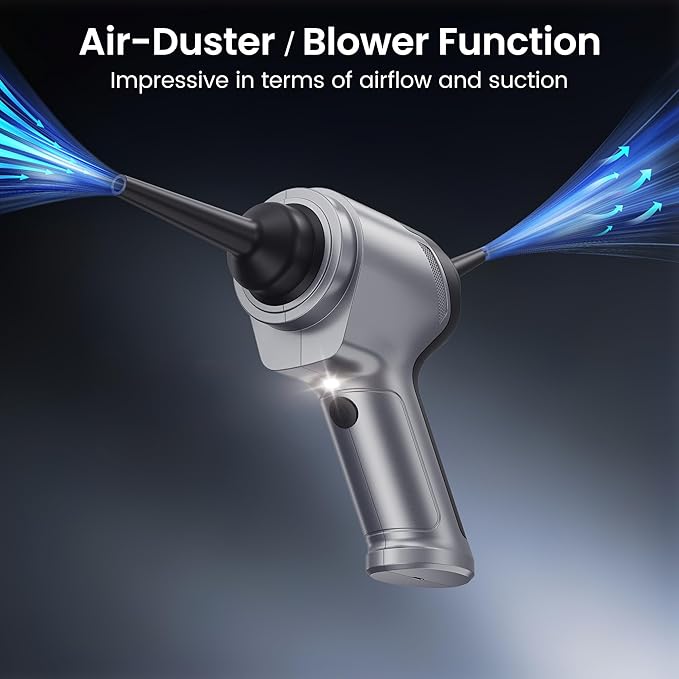 Hand Held Vacuum Car Vacuum Cleaner 18000PA High Power, 4-in-1 Air Duster & Air Blower & Pump Cordless Rechargeable Mini Smal