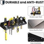 UNITEDPOWER Wall Mount Tool Storage Rack, Screwdriver Holder, Pliers Organizer, Wrench Utility Shelf, 51 Holes for Variety of