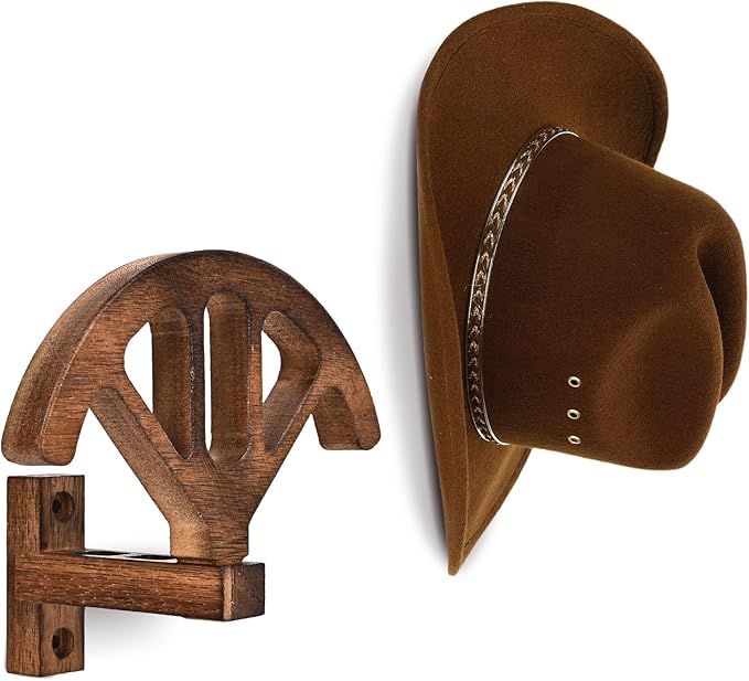 Cowboy hat stand, wall mounted adjustable stand that can maintain the original shape of items, wooden wall mounted cowboy hat