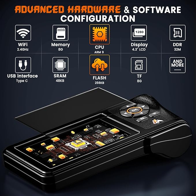 ANCEL HD430 Heavy Duty Truck Scanner, DPF Reset & Forced Regeneration for Cummins & Caterpillar Engine, Full System HDOBD