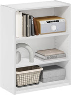 Furinno GEHRY Book Shelf, 3-Tier Bookshelf, Bookcase with Adjustable Shelves, 11.6 x 24.8 x 31.6, for Living Room, Bedroom, H