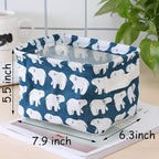 Foldable Storage Basket - Set of 6 Small Collapsible Canvas Containers Organizers with Handle for Home Decor or Storing Toys,