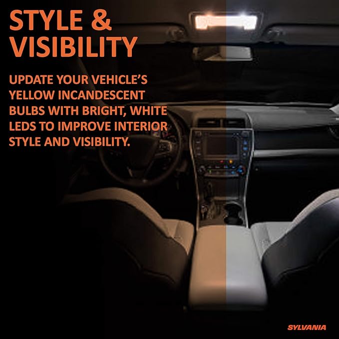 SYLVANIA - 921 T-16 W16W ZEVO LED White Bulb - Bright LED Bulb, Ideal for Interior Lighting - Map, Dome, Trunk, Cargo and License Plate (Contains 2 Bulbs)