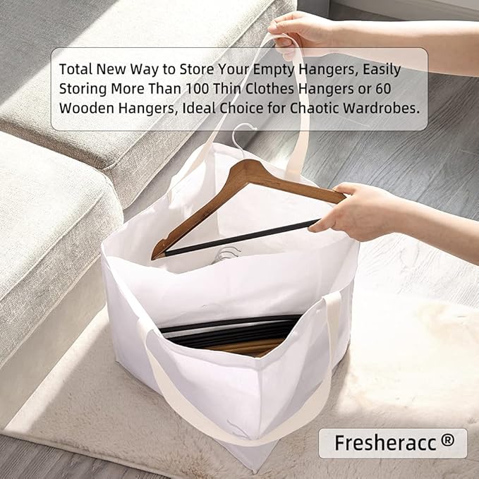 Clothes Hanger Organizer Holder for Space Saving, Fresheracc Hanger Triangle Storage Bag with Handles for Closet Tidier Laund