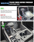 for 3PCS Center Console TPE Cup Holder Insert Compatible with 2022-2026 Tundra (SR/SR5/Limited/TRD Pro) Just Fit Console Does Not Have a Lid