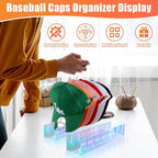 Hat Stand for Baseball Caps, 2 Pack No Install Acrylic Hat Organizer for 14 Baseball Caps Storage Organizer, Hat Racks Hat Ho