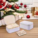VLANDO Travel Jewelry Box Organizer – Portable PU Leather Jewelry Case with 6/8/12 Zippered Pouches, Compact Storage for Earr