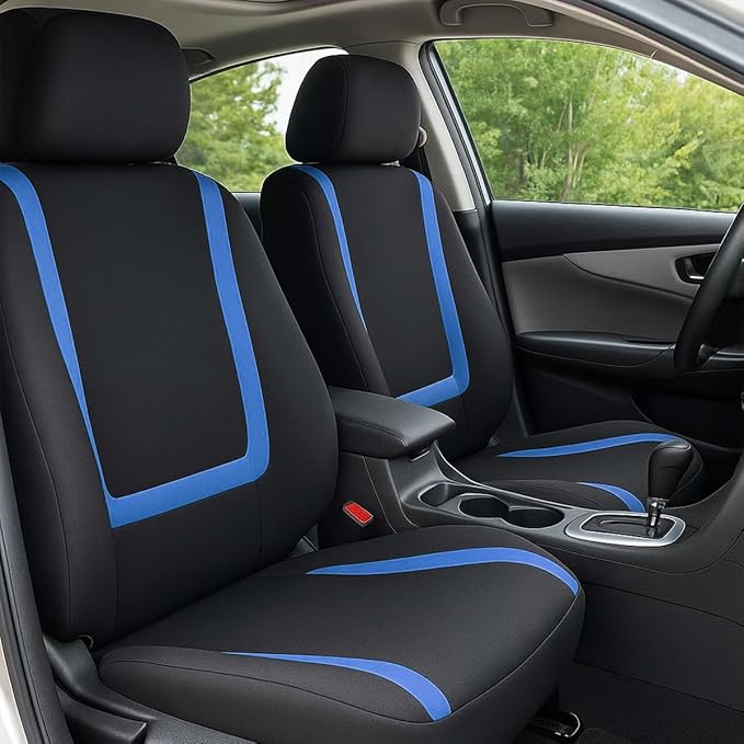 BELOMI Car Seat Covers Only, Breathable Premium Cloth Auto Seat Cover, Universal Front and Rear Seat Covers, Automotive Inter