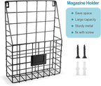 Storage Racks, Metal Wire Wall Mounted Magazine Holder, Wall Hanging Organizer holder for Files, Newspapers, Magazines with T