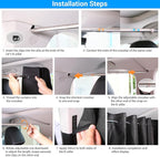 XCBYT Car Privcay Curtains - Car Camping Divider Curtains with Stainless Steel Adjustable Length Crossbar Window Shades for Van SUV Pickup Truck Travel Nap Camping