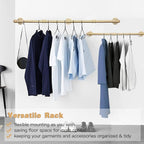 Wall Industrial Pipe Clothes Racks, DIY Floating Hanger Rustic Home Pipe Decor, Mounted Closet Storage Organizer Holder Syste