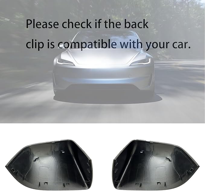 Compatible with Tesla Model Y Side Mirror Cover Replacement 2021 2022 2023 2024, Left & Right Side Rearview Mirror Cover Cap for Model Y Accessories(Silver)2pcs